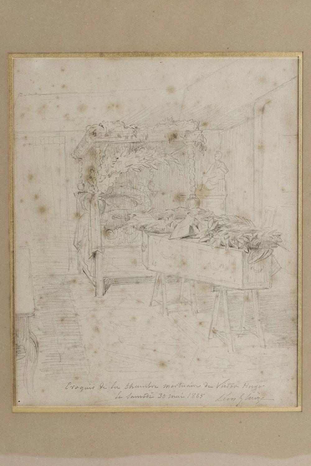 Pierre - Paul, Léon Glaize, Schizzo della camera mortuaria di Victor Hugo sabato 30 maggio 1885